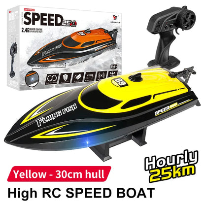 Children 2.4GHz RC Speedboat Toys. 25km/h Waterproof High Speed Electric Remote Control Racing Boat
