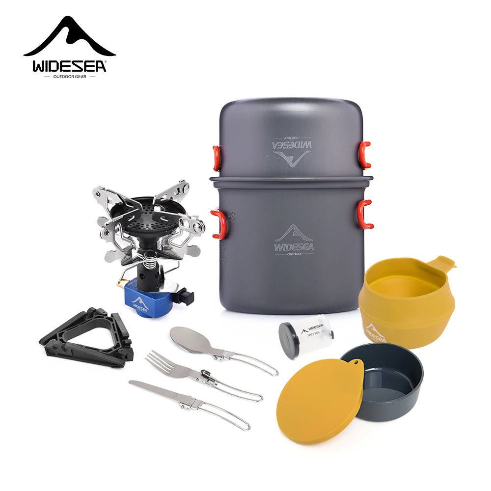 Widesea Camping Gas Stove Tableware Set. Portable Gear Gadgets for Camping