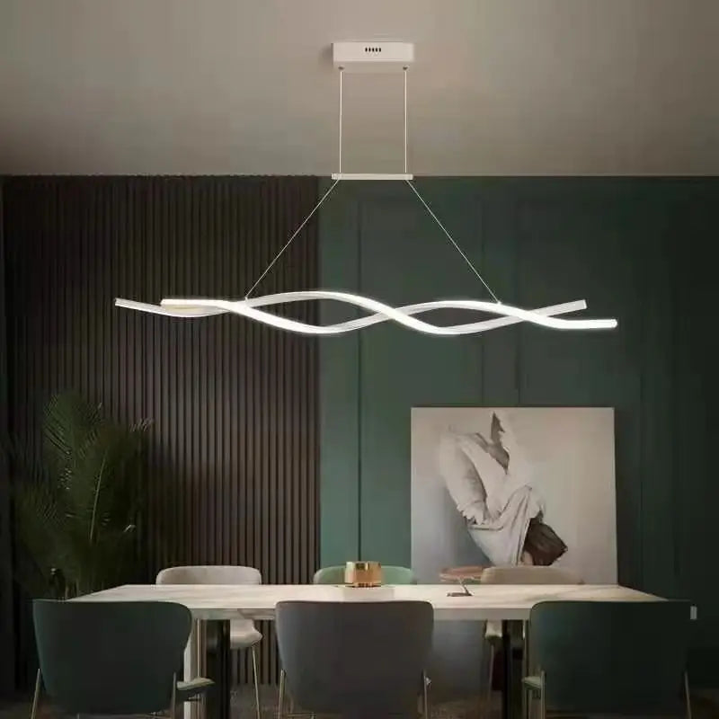 Minimalist LED Chandelier for Dining Room. Modern Geometric Kitchen Pendant Light Simple Home Decor