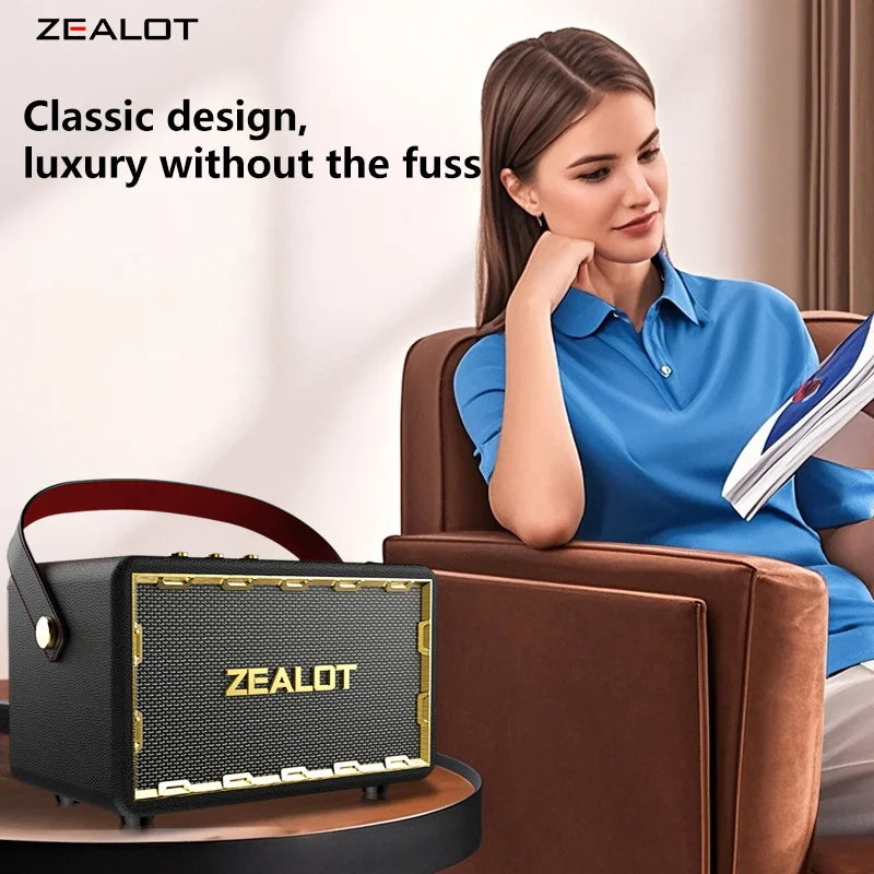 ZEALOT MT01 Portable 60W Wireless Speaker With 4 Subwoofers, Surge Bass 3D Surround Sound, 24000mAh Long Battery Life.