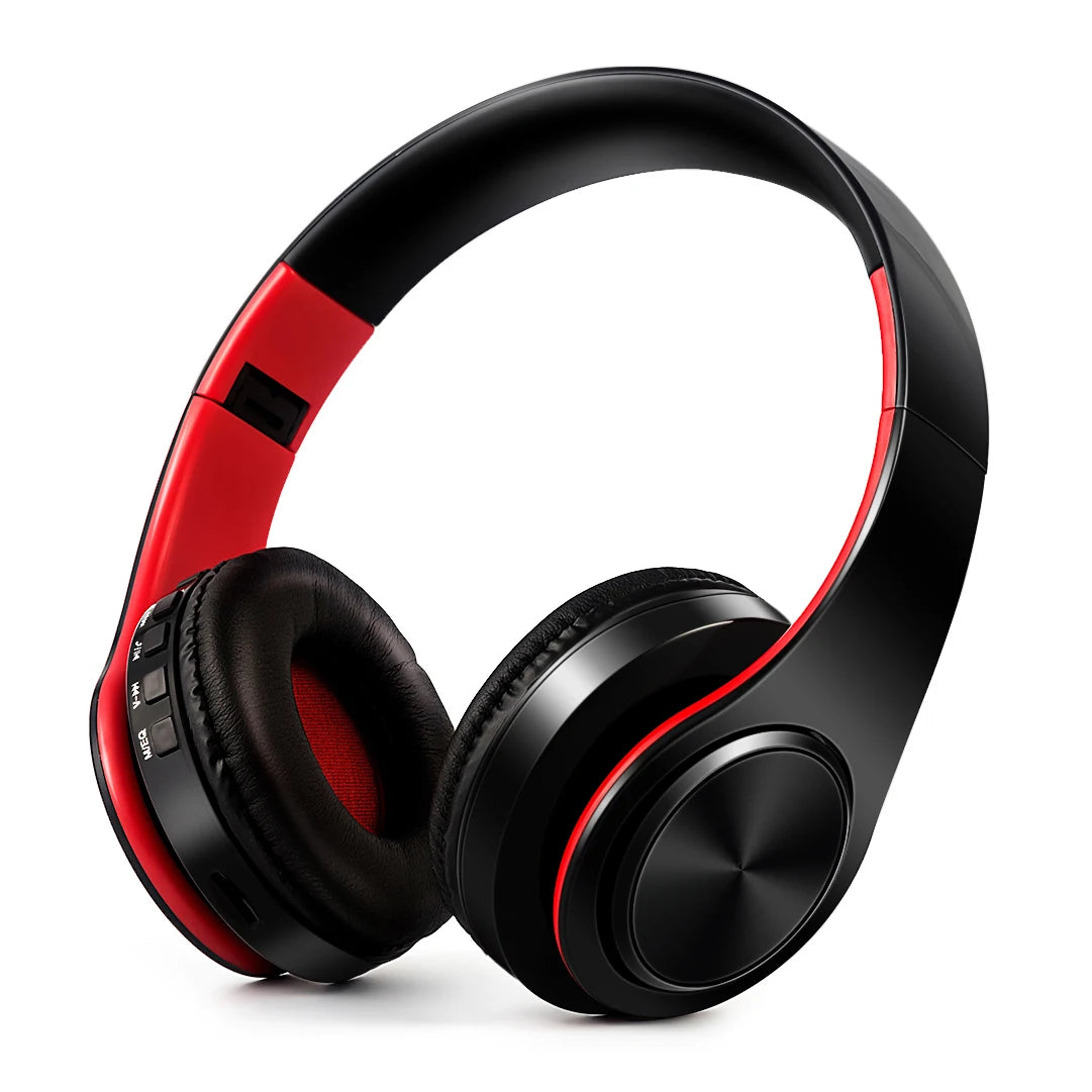 Black &Gold Wireless Headphones.  Stereo Headset for Gaming with Built-in MIC. Universal for Android and iOS