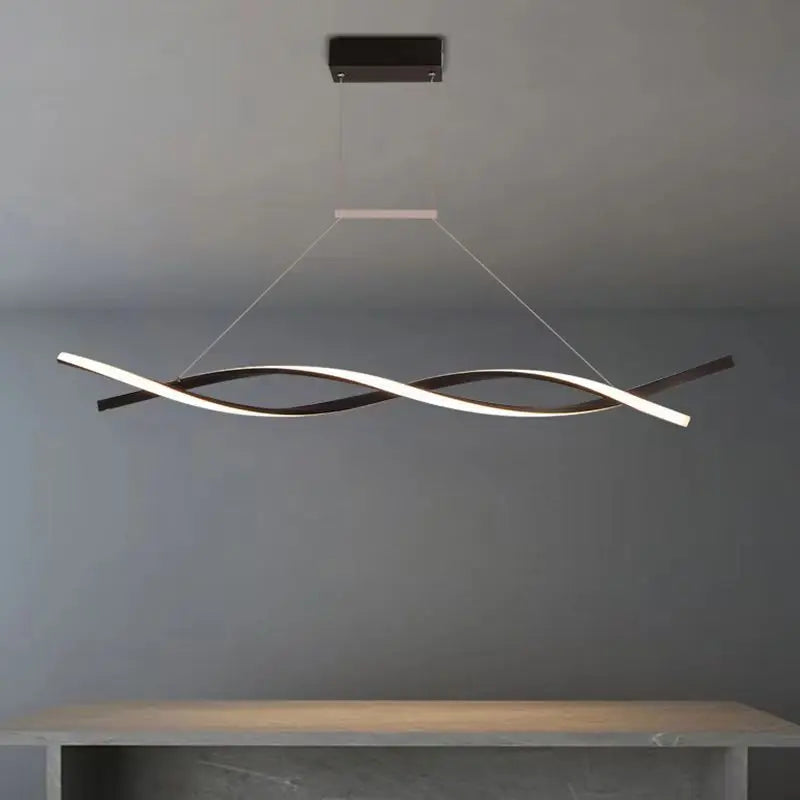 Minimalist LED Chandelier for Dining Room. Modern Geometric Kitchen Pendant Light Simple Home Decor