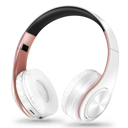Black &Gold Wireless Headphones.  Stereo Headset for Gaming with Built-in MIC. Universal for Android and iOS
