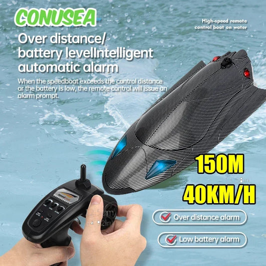 Large Rc Boat 2.4G Remote Controlled Water-Cooled Turbo jet Ship 40Km/h High Speed Speedboat with Led Light Kids Toys