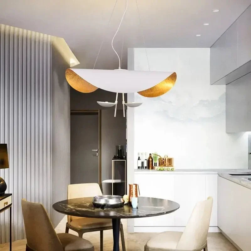 Modern Minimalist Flying Shuttle Hat LED Chandelier for Living Room & Bedroom Pendant Lamp. Art Home Decor Lighting Fixtures