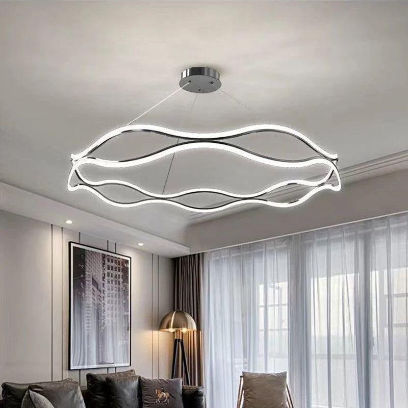 Modern Minimalist Chandelier. Nordic Luxury Living Room LED Ceiling Lamps. Home Decor Designer Bedroom Hanging Lights