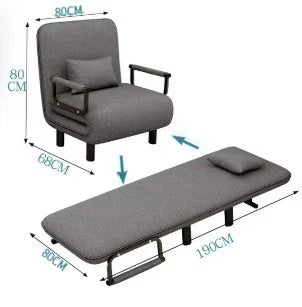 Modern folding sofa bed with with armrest for small apartment