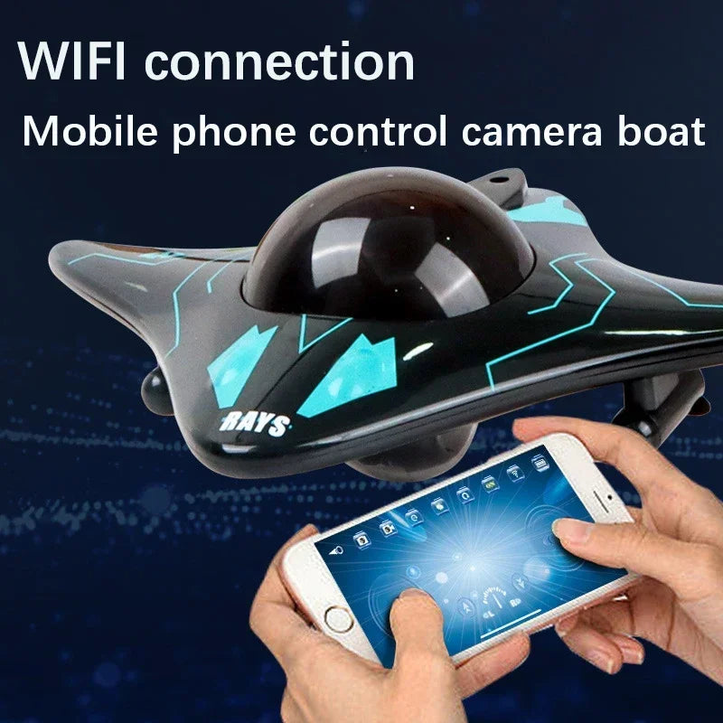 6CH RC Boat Submarine With Camera. Underwater Remote Control. Wifi FPV Remote Control Boats For Kids Gifts