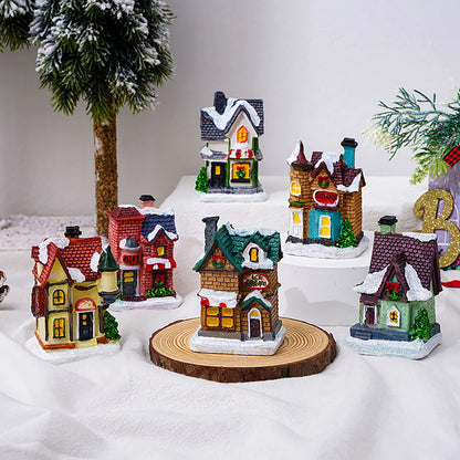 Christmas Winter Village, Christmas Doll Figurines, Christmas Miniature Resin Ornament Kits