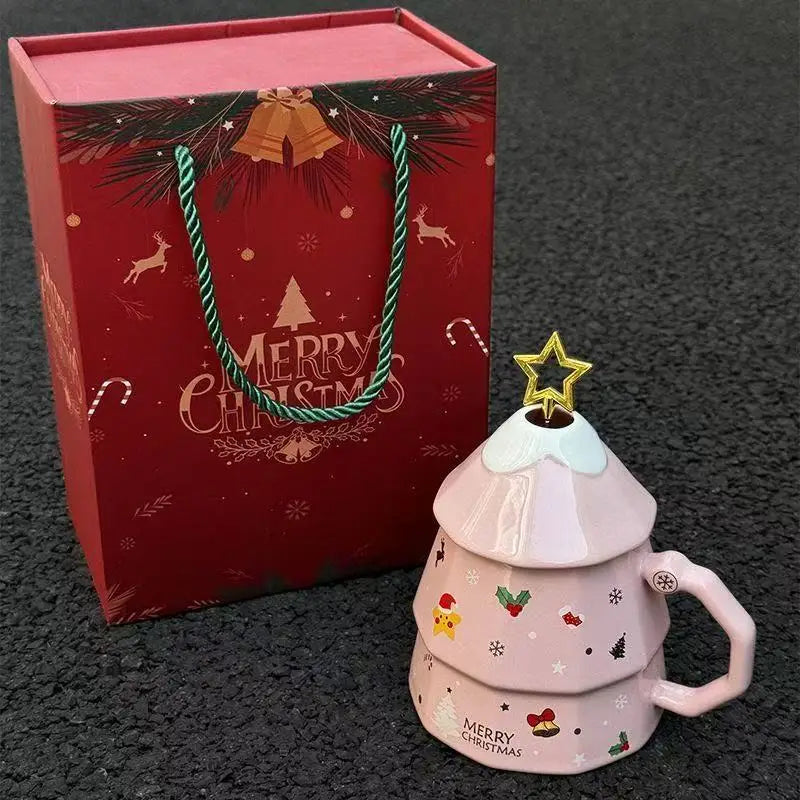 Christmas Tree Ceramic Mug Perfect for Morning Holiday Coffee or Tea