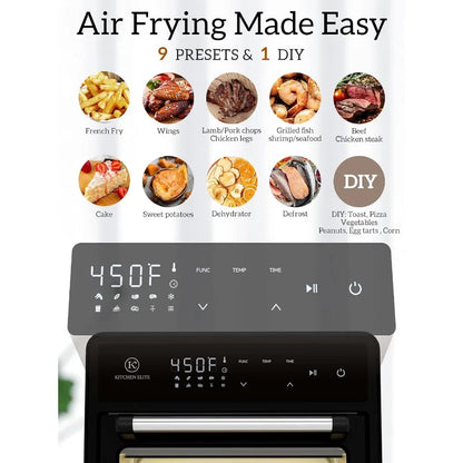 Air Fryer Toaster Oven Combo 12.6 QT Stainless Steel Airfryer 10 in 1 Convection Oven Non Toxic