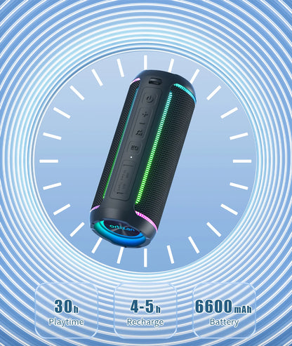 Ortizan X30 Portable Bluetooth Speakers Bass Boost, Powerful Wireless IPX7 Waterproof Speaker