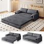 63.8" Futon Sofa Bed Queen Size, Pull Out Bed, 3-in-1 Convertible Sleeper Sofa with Side Pocket, Modern Velvet Futon Couch