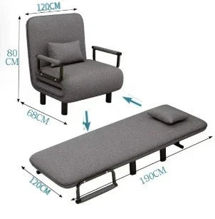 Modern folding sofa bed with with armrest for small apartment