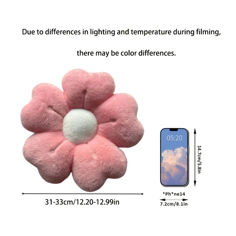 Soft Plush Daisy Flower Throw Pillow - Cozy Decorative Cushion for Bed & Sofa