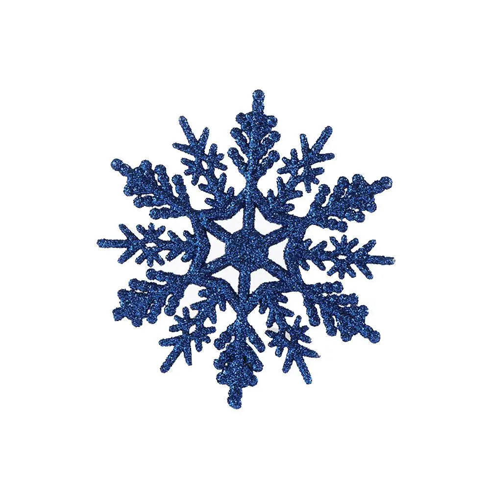 12Pcs 7.5cm Gold Powder Snowflake for Christmas Decor