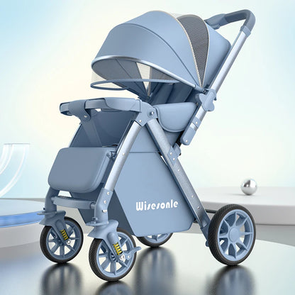 Upgraded Baby Strollers can Sit and Lie Down, High Landscape Lightweight Folding Two-way Stroller Children Stroller