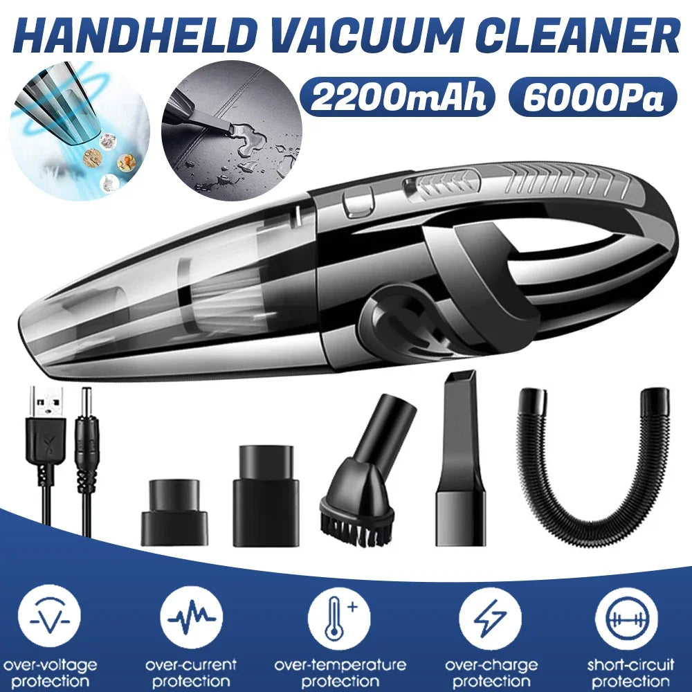 Wireless Handheld Vacuum Cleaner Portable, Wet & Dry Handheld strong Suction Cordless 12000pa
