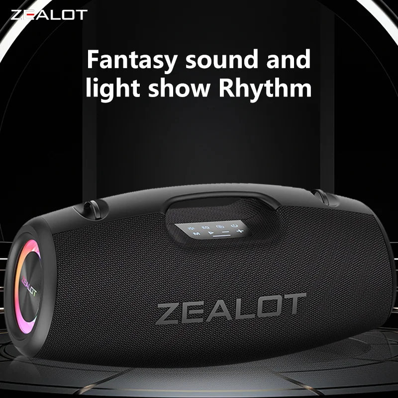 ZEALOT S78 100W Wireless Speakers, DSP Technology , Dream Light, Outdoor Portable Sub woofer Speaker , Dual Pairing