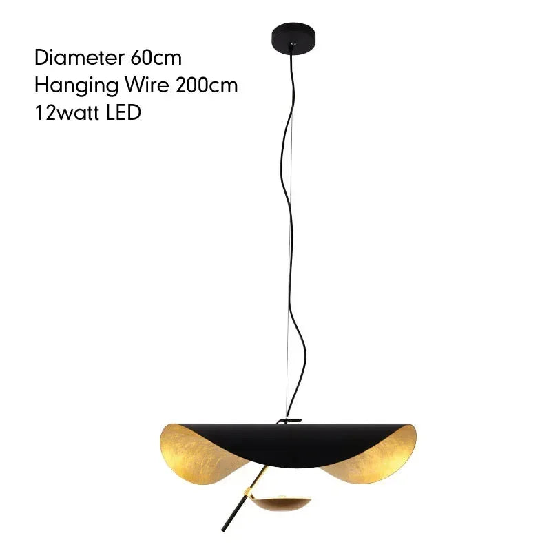 Modern Minimalist Flying Shuttle Hat LED Chandelier for Living Room & Bedroom Pendant Lamp. Art Home Decor Lighting Fixtures