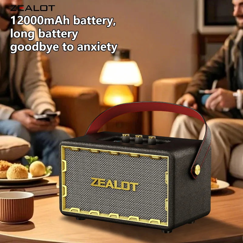 ZEALOT MT01 Portable 60W Wireless Speaker With 4 Subwoofers, Surge Bass 3D Surround Sound, 24000mAh Long Battery Life.