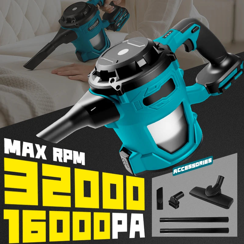 16000pa Cordless Electric Vacuum Cleaner. Dry/Wet Dust Carpet Collector Machine