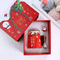 Christmas Mugs with lid and Santa Claus spoon Ceramic Cup for Home or Office.
