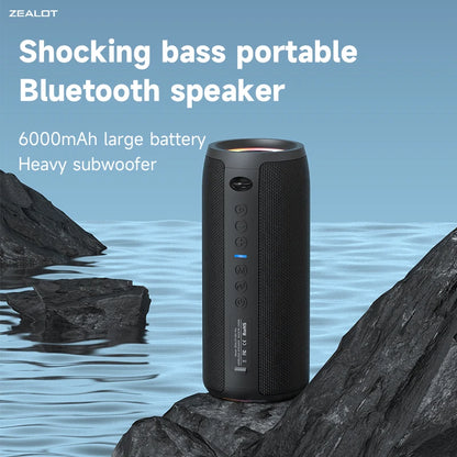 ZEALOT-S51Pro 40W High-power Bluetooth Speaker 3D Stereo Bass Portable IPX5 Waterproof Suitable TWS Boom Box