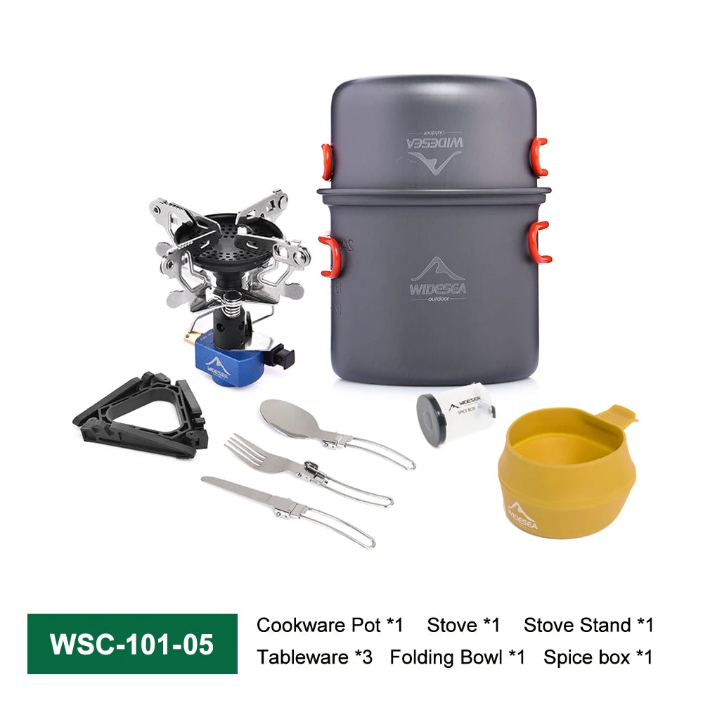 Widesea Camping Gas Stove Tableware Set. Portable Gear Gadgets for Camping