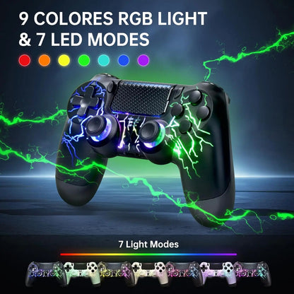 Wireless Controller BG-4 for PS4 with Touch Pad,Hall joystick,9 Lights & 3.5MM Audio Jack. Also, works for for PS3/PS5