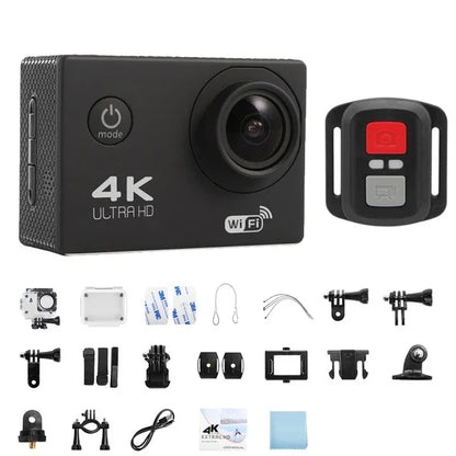 2.0" Action Camera Ultra HD 4K 30FPS WiFi Underwater Cameras. Waterproof Helmet Bicycle Video Recording Camera for Outdoor Sport Cam