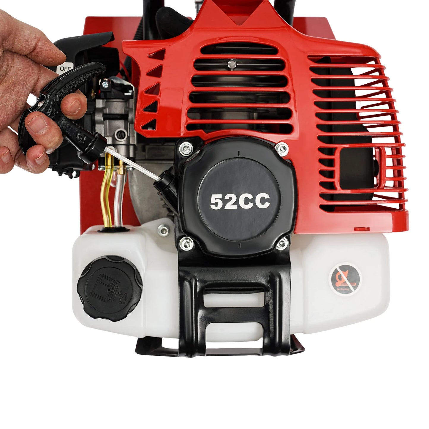 52CC 1700W Gasoline Garden Tiller, Cordless 2-stroke Air-Cooled Cultivator Rotary for Trenching Loosening