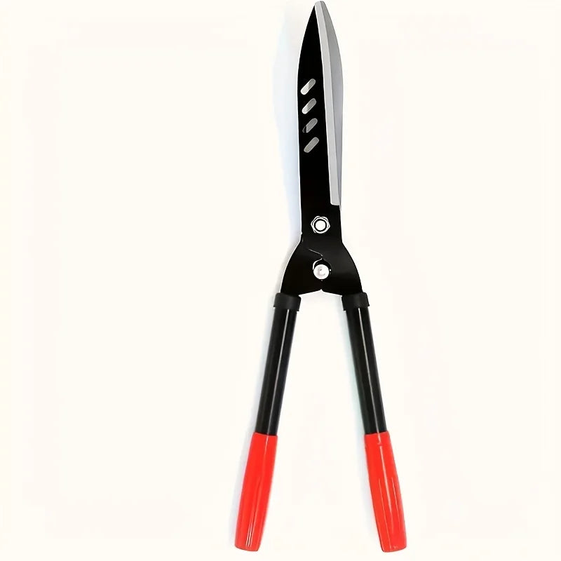 Heavy Duty Manganese Steel Gardening Scissors with Ergonomic Iron Handle and Red Grip