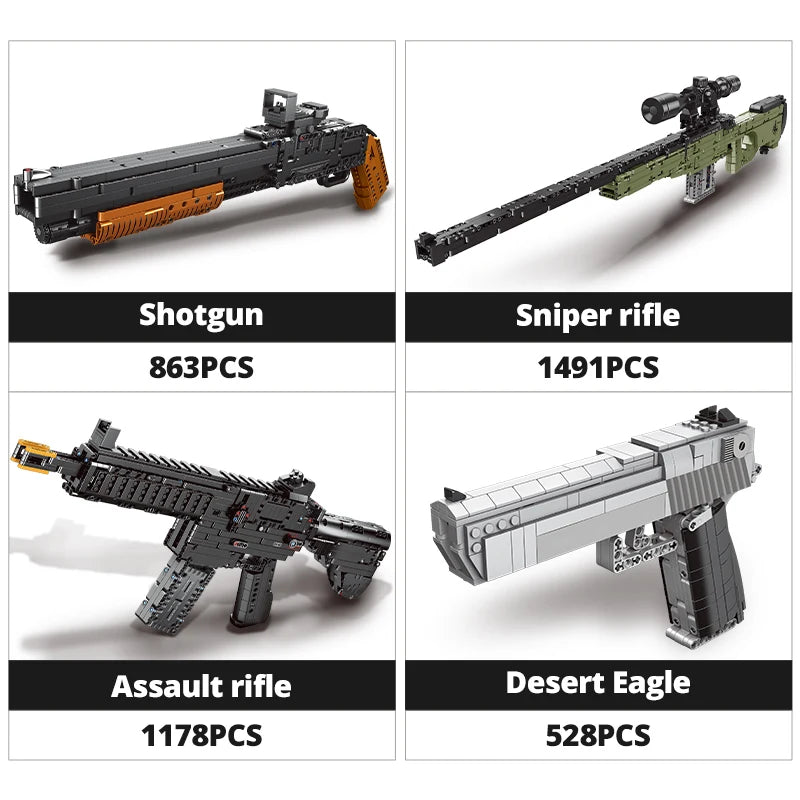ZKZC WW2 Military Weapon Shotgun Sniper Rifle Children Toys Gifts