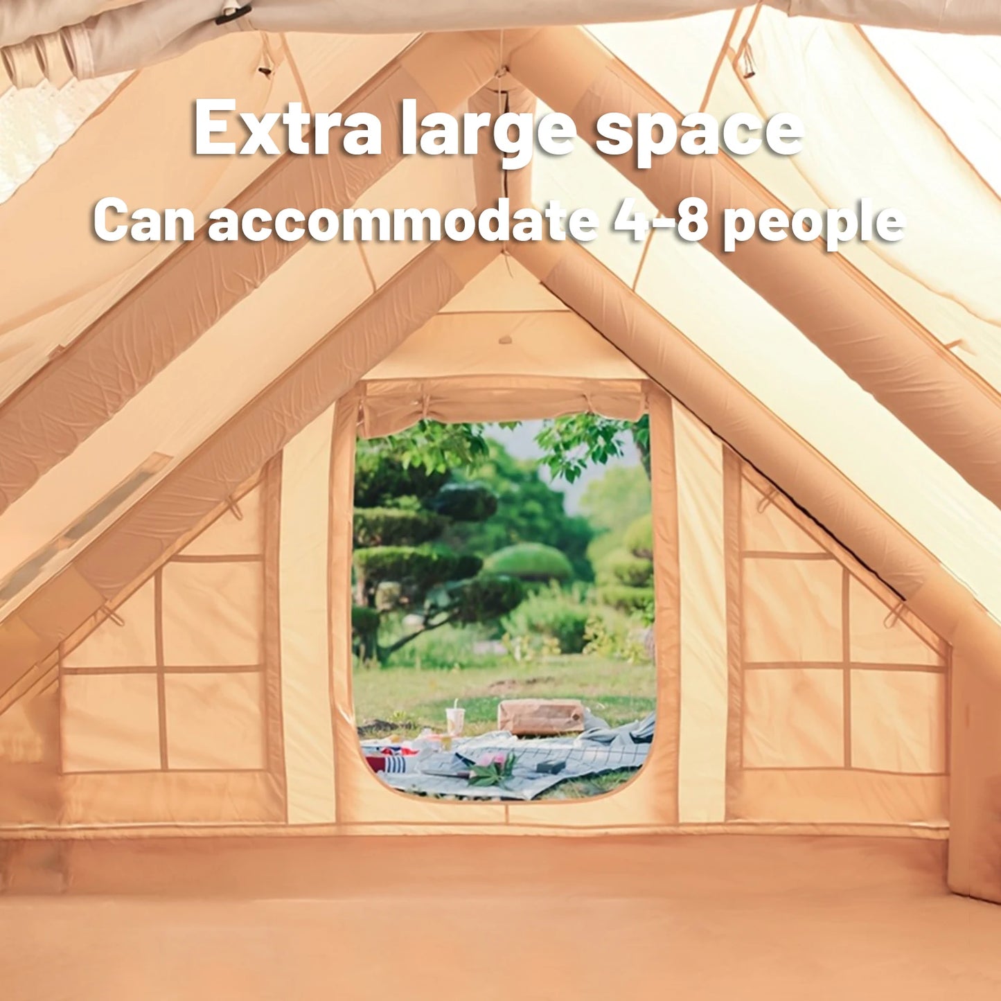 Inflatable water-resistant  camping tent 4-8 people