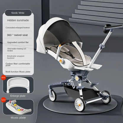 Ultra-lightweight, High Landscape, Three-speed Adjustable & Two-way One-touch Folding Baby Walking Stroller