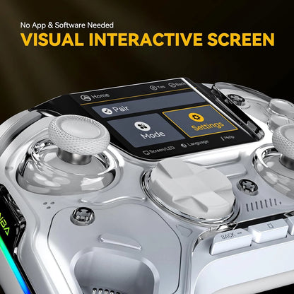 Mamba One V2 Screen Interactive Wireless Gaming Controller for iOS/Android/Switch/PC  Hall Effect,1800mAh with Charging Dock