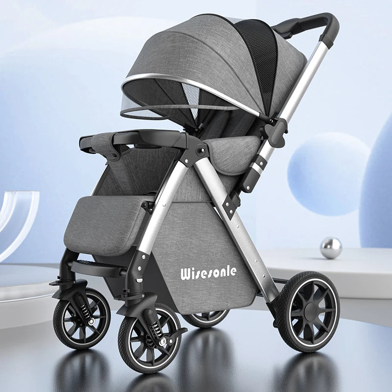 Upgraded Baby Strollers can Sit and Lie Down, High Landscape Lightweight Folding Two-way Stroller Children Stroller