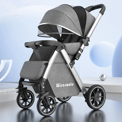 Upgraded Baby Strollers can Sit and Lie Down, High Landscape Lightweight Folding Two-way Stroller Children Stroller