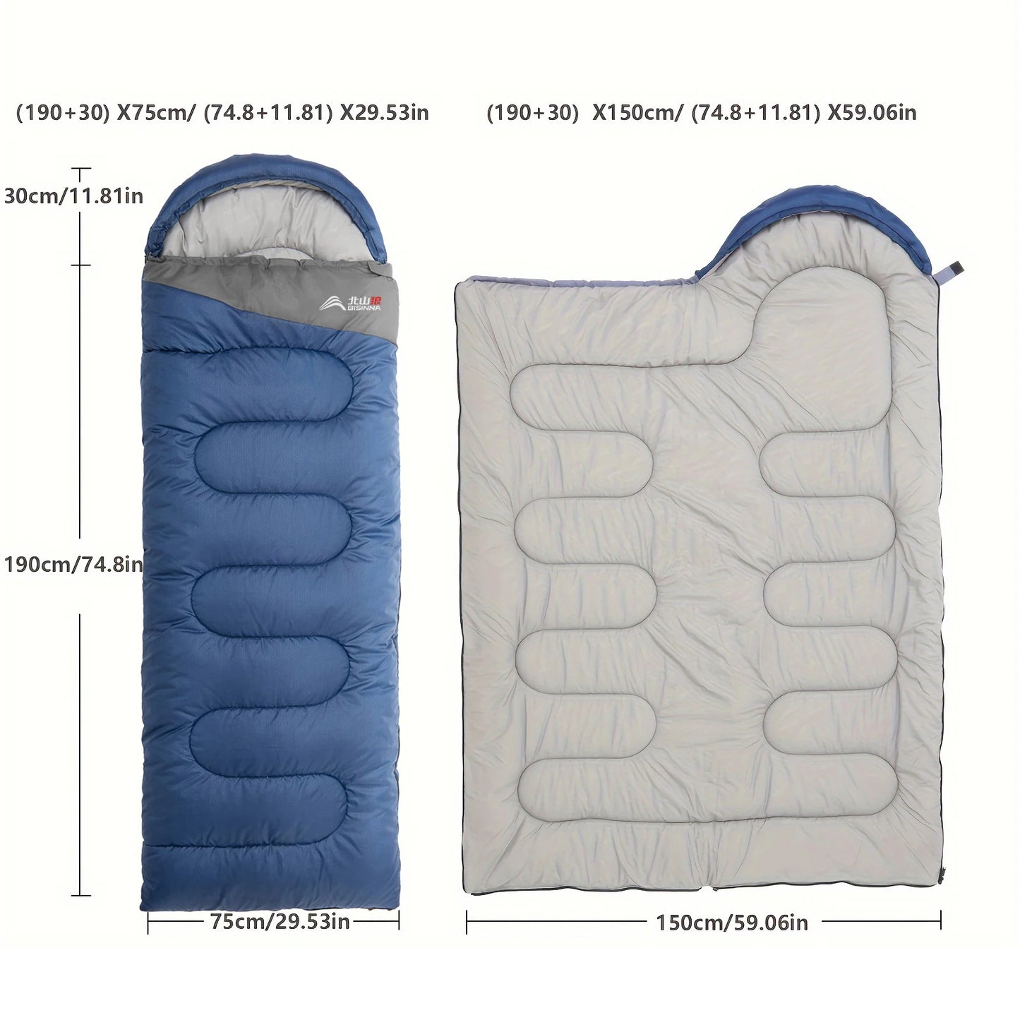 BISINNA Camping Sleeping Bag. Ultra lightweight Waterproof Warm Envelope Backpacking Sleeping Bags for Outdoor Traveling Hiking