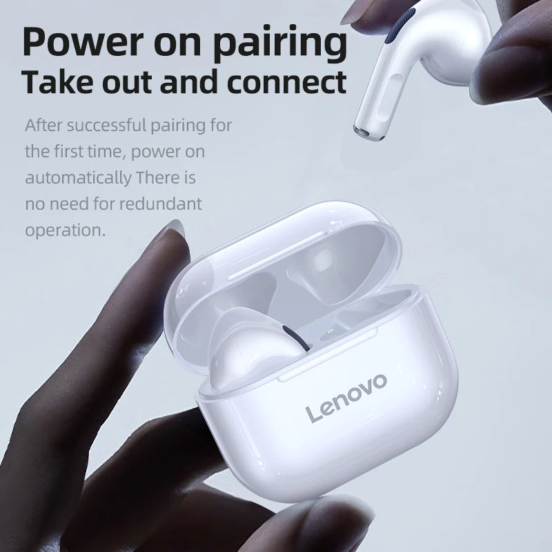 Original Lenovo LP40 Wireless Bluetooth Earbud with Controls & Long Standby hours.