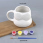 Creative DIY Christmas Tree Ceramic Cup Pure White Color it Yourself with Lid Mug Cup Couple Christmas Universal Coffee Cup