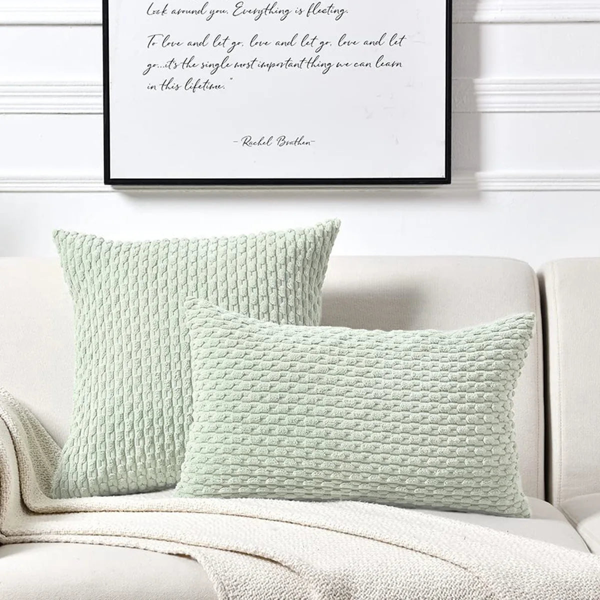 45CM Throw Pillow, Soft Boho Striped Fall Pillow Modern Farmhouse, Home Decor for Couch or Bed Sofa, good for Winter or Spring