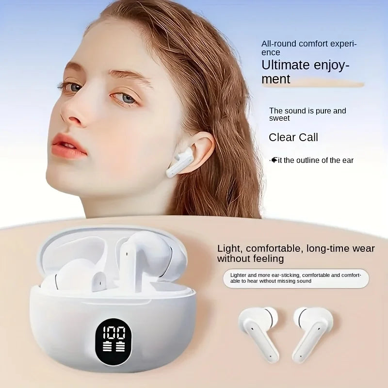 Wireless Headphones Bluetooth Earpods. Sports Stereo with Noise Canceling & Microphone comes with LED lights