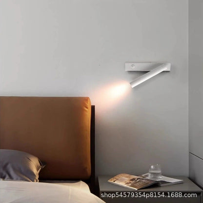 Minimalist Rotatable Wall Sconce with Switch Home Decor. Study Bedroom Bedside Reading Lamp. Spotlight LED Adjustable Angle Wall Lamp