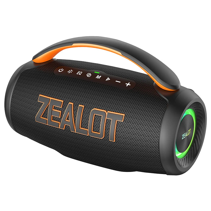 ZEALOT-P12 Speaker 60W Portable Bluetooth Speaker with IPX6 Waterproof, Comfortable handle, Controllable lighting, TF, USB