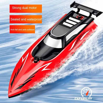 RC Boat With LED Lights. 2.4G RC Boat RC Boat Kids Toy for Pools and Lakes. Suitable for Gifts