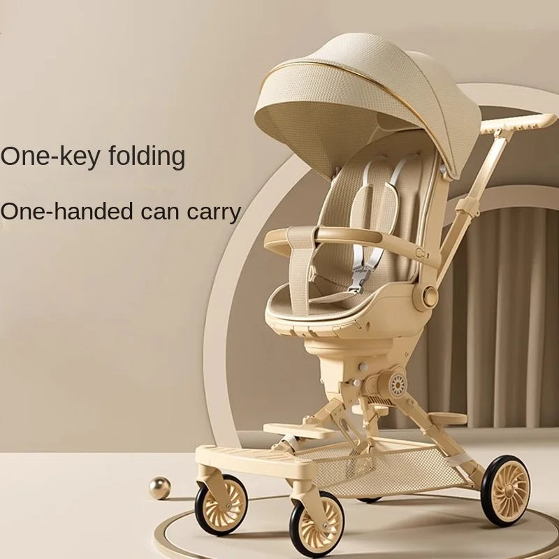 Ultra-lightweight, High Landscape, Three-speed Adjustable & Two-way One-touch Folding Baby Walking Stroller