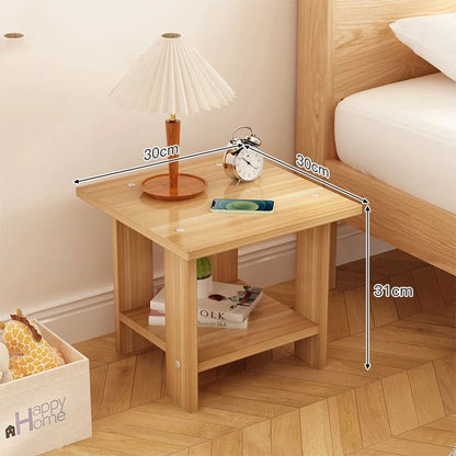 Affordable Bedside table Solid Wood Nightstands Double-Layer furniture