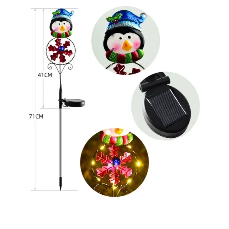 LED Snowman Solar Garden Light Outdoor for Christmas themed Pathway Decoration